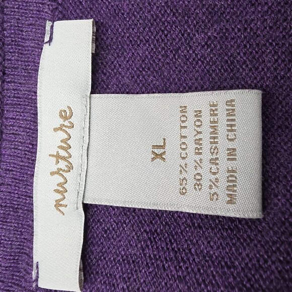 Nurture Sweater Dress Womens XL Purple Knit V Neck Empire Waist 3/4 Sleeve - Picture 7 of 10